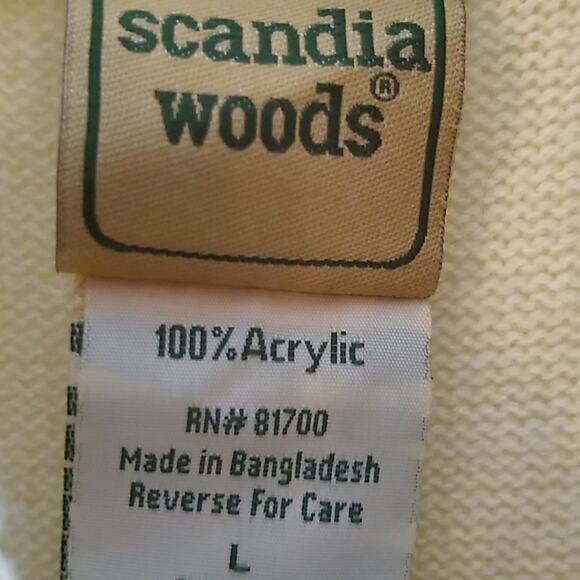 Scandia woods men's  Nordic sweater Size L. Warm - Picture 2 of 8